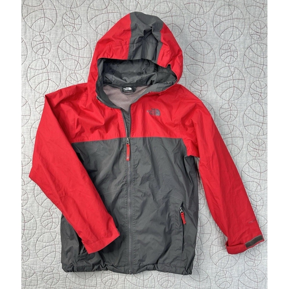 The North Face Rain Jacket Black Red DryVent Shell / Boy's Large 14/16